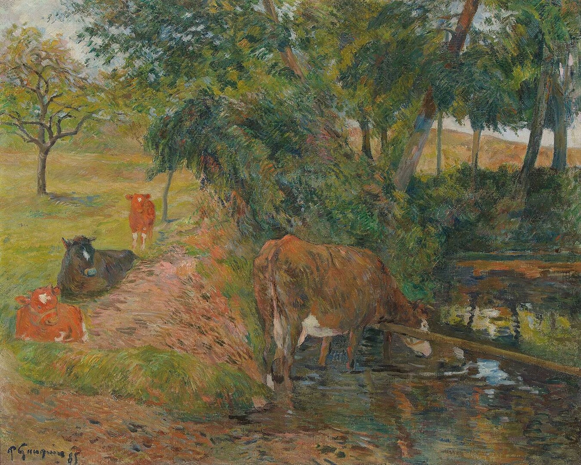 Landscape with cows in an Orchard 1885